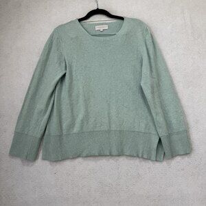 Bianco & Blu Sweater Womens Large Mint Green Cashmere Silk Wool Blend Made Italy